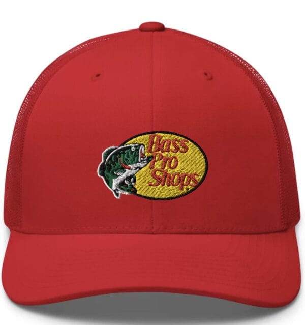 Bass Pro Shops Trucker Hat Embroidery Red