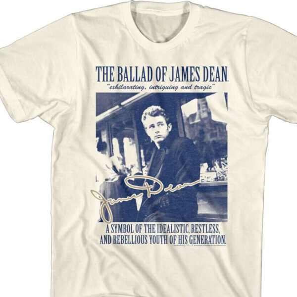 JAMES DEAN T-Shirt Rebellious Youth of his Generation Quote Shirts