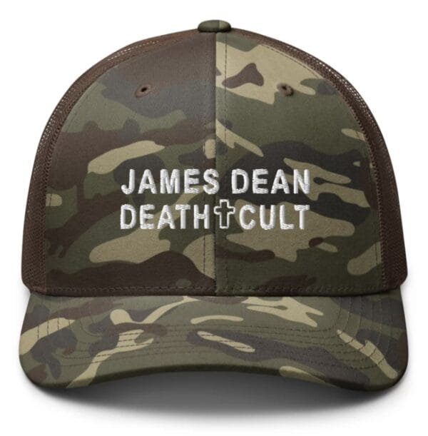 James Dean Death Cult Camouflage Trucker Hat Embroidered Brown