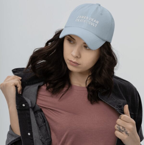 James Dean Death Cult Classic Dad Hat Light Blue Embroidered unisex