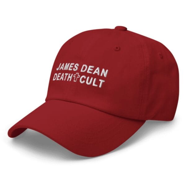 James Dean Death Cult Classic Dad Hat Red Embroidered left