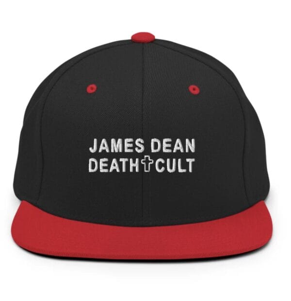 James Dean Death Cult Snapback Hat Embroidered Black Red