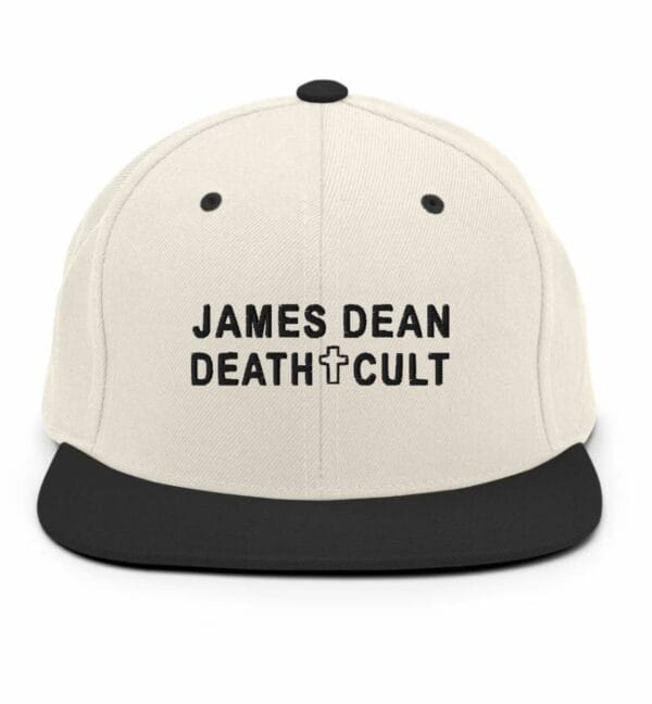 James Dean Death Cult Snapback Hat Embroidered Natural+Black