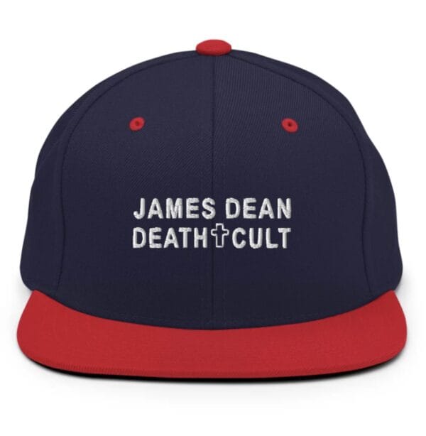 James Dean Death Cult Snapback Hat Embroidered Navy red