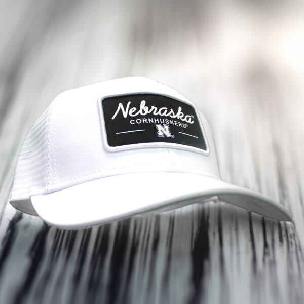 White Nebraska Cornhuskers Mid Pro Snapback Trucker Hat