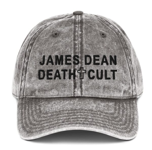 James Dean Death Cult Vintage Cap Text Black